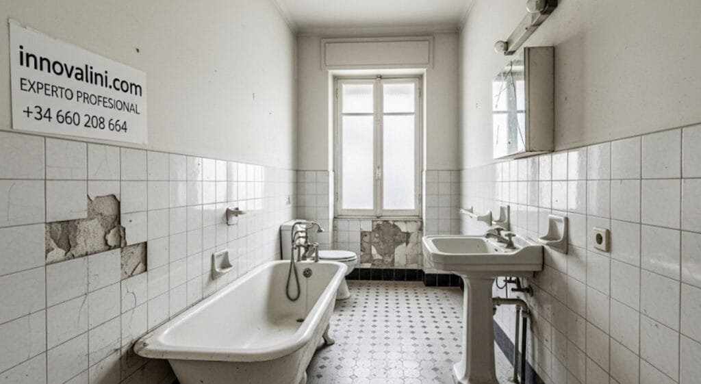 Inicio de Reforma de Baño Baño antiguo antes de la reforma de baños