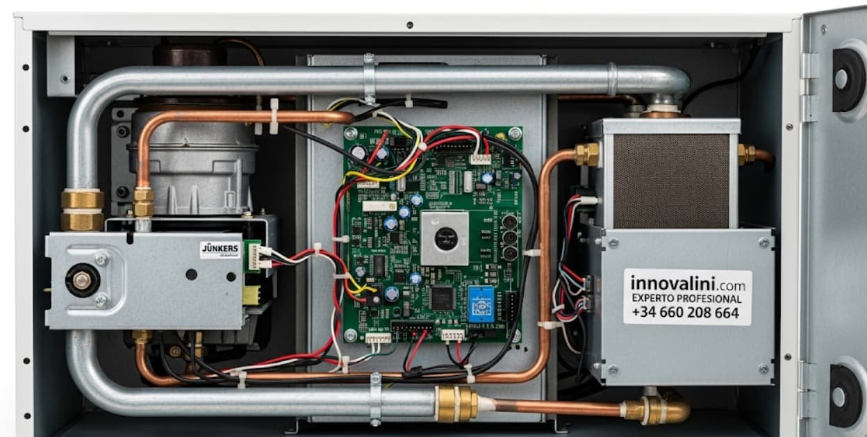 Guía de reparación de calentador Junkers, componentes internos