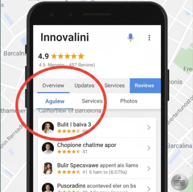 Localizar pestaña opiniones Google Maps