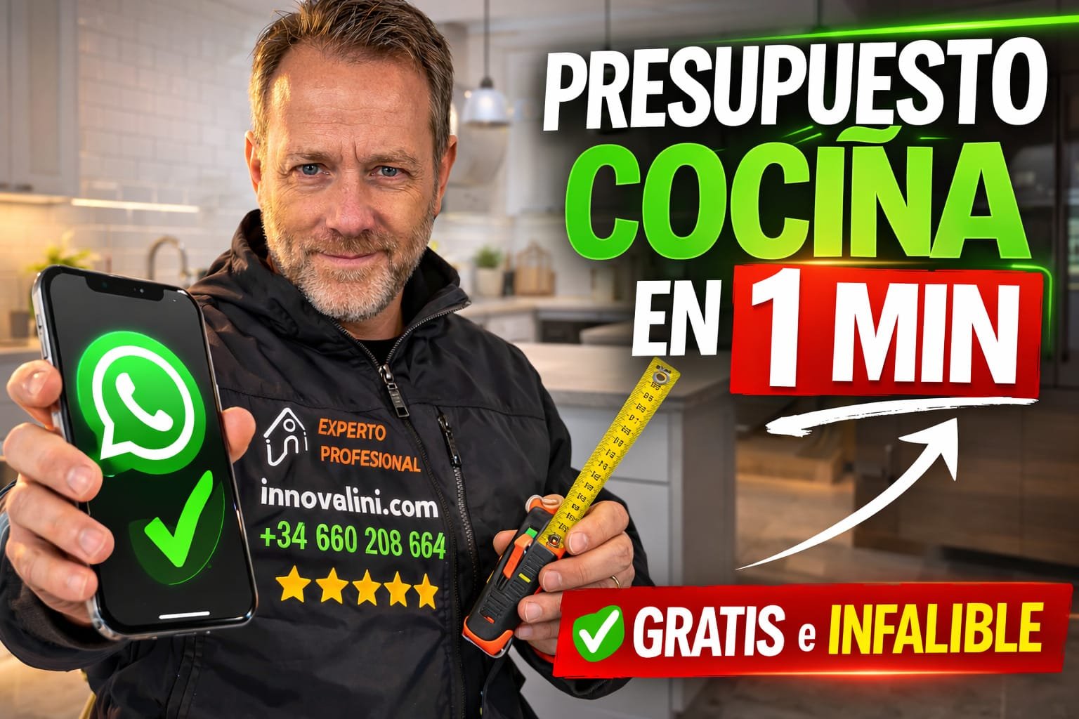 Francis de Innovalini explicando los pasos para solicitar un presupuesto de reforma de cocina a medida en Barcelona.